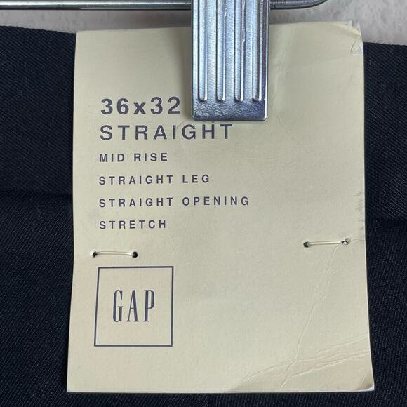 NWT Gap Straight Pants Black Men's 36x32 Mid-Rise Straight Leg Stretch - Picture 6 of 9